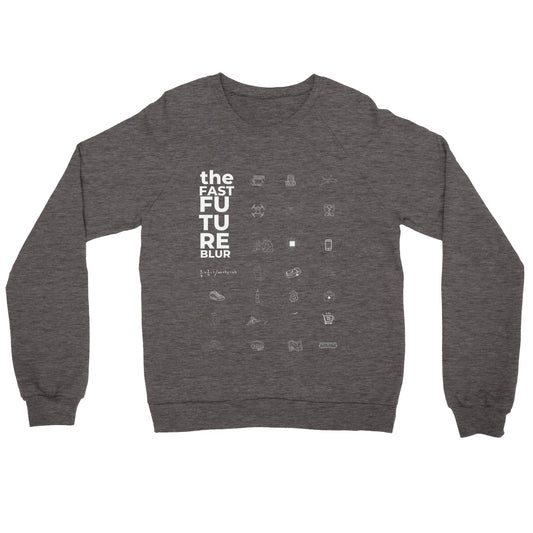 Premium Unisex Crewneck Sweatshirt: The Fast Future Blur Icons