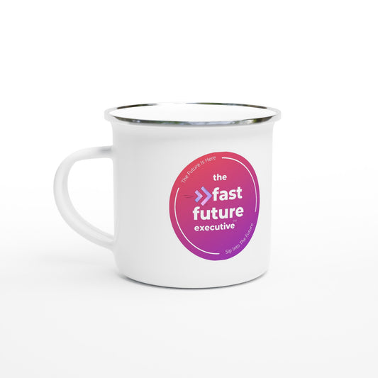 12oz Enamel Mug: A Fast Future Executive's Power Sip